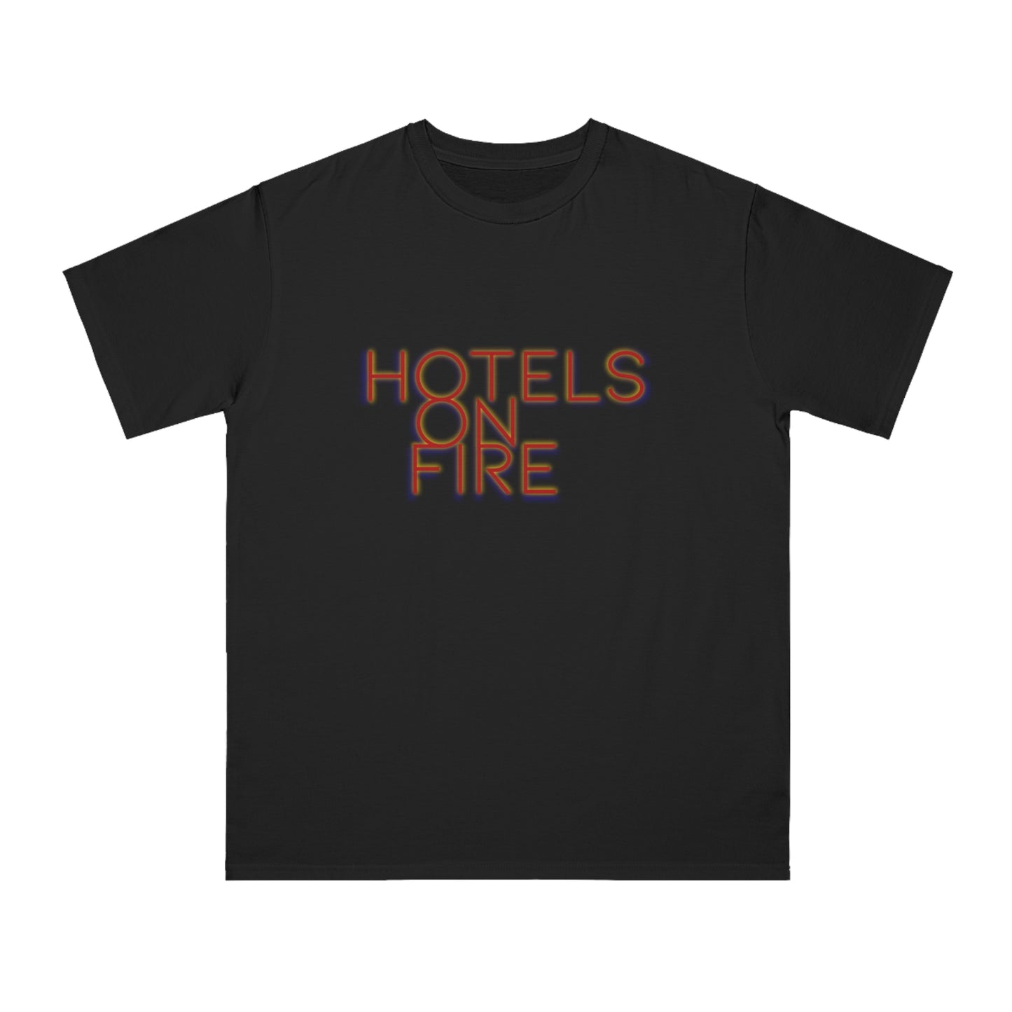 'Hotels on Fire' Organic Unisex Classic T-Shirt – Trendy Graphic Tee for Casual Wear