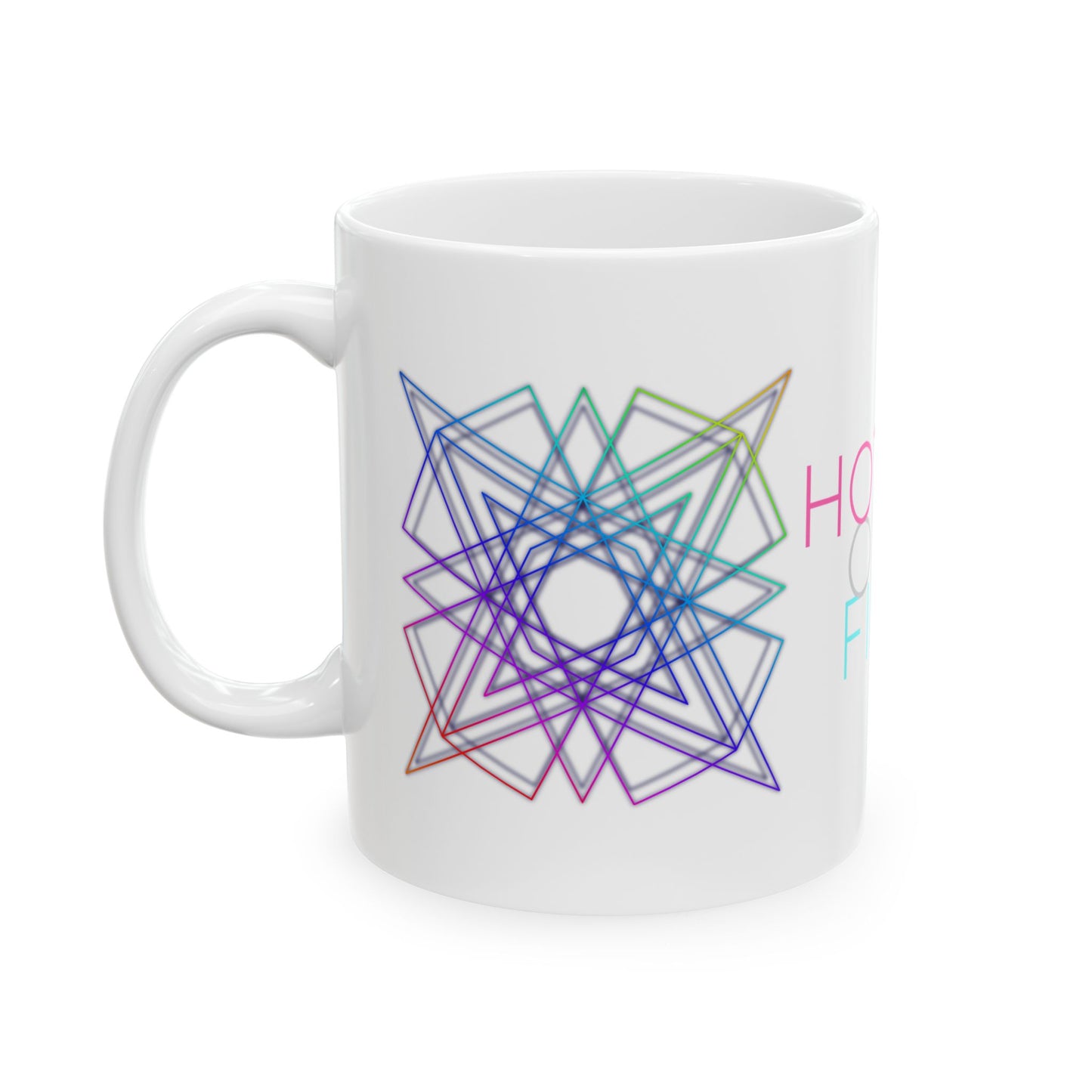 Colorful Geometric Ceramic Mug - "Hotels on Fire" - 11oz & 15oz