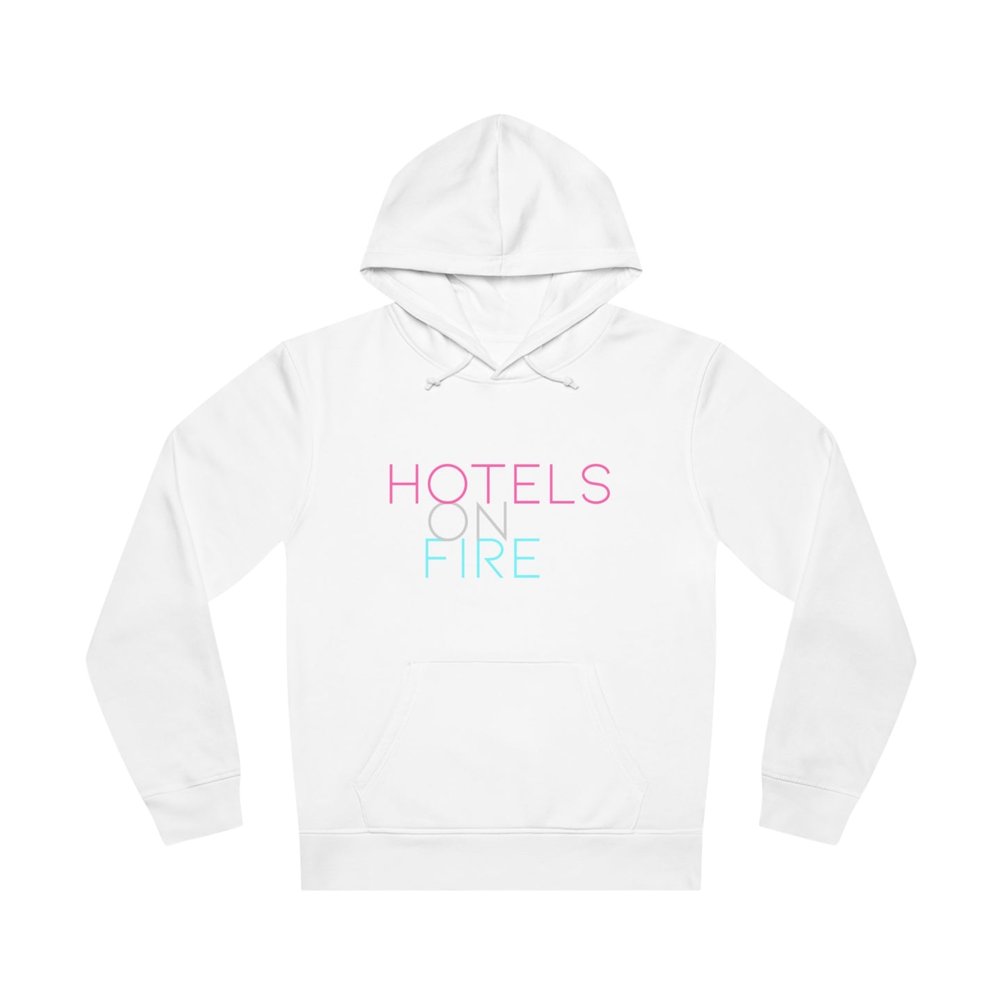 Unisex Drummer Hoodie - 'Hotels on Fire' Graphic with Colorful Mandala Design