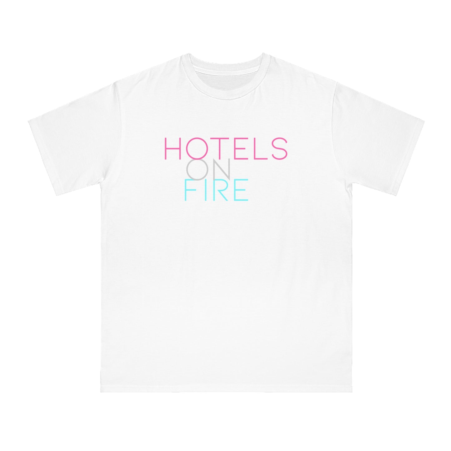 'Hotels on Fire' Organic Unisex Classic T-Shirt – Trendy Graphic Tee for Casual Wear
