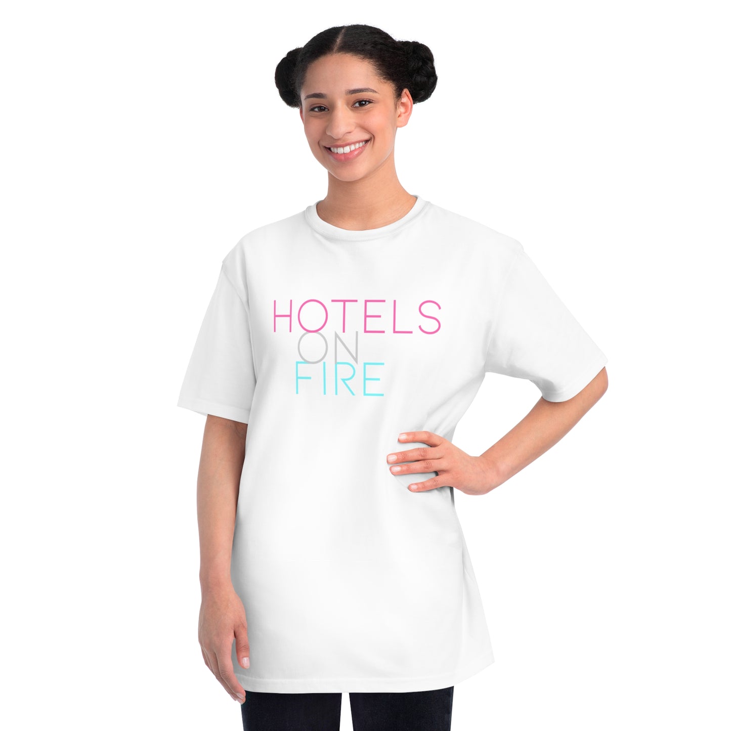 'Hotels on Fire' Organic Unisex Classic T-Shirt – Trendy Graphic Tee for Casual Wear