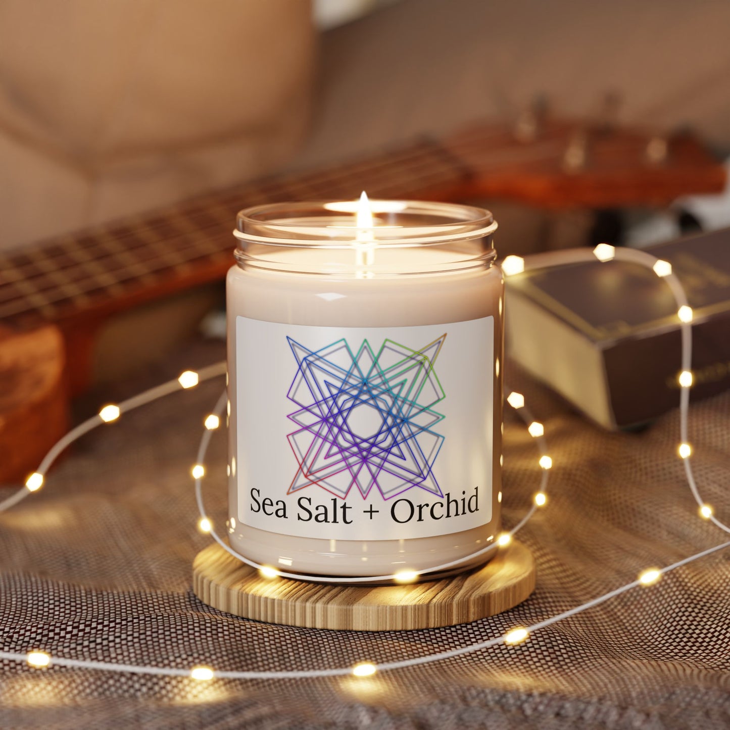 Sea Salt + Orchid Scented Soy Candle - Relaxing Aromatherapy Gift